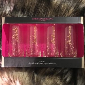 Bridal Party Champagne Glasses NWT